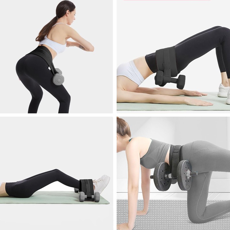 Exercise Hip Thrust Belt with 1Pair of Wristbands Adjustable Lifting