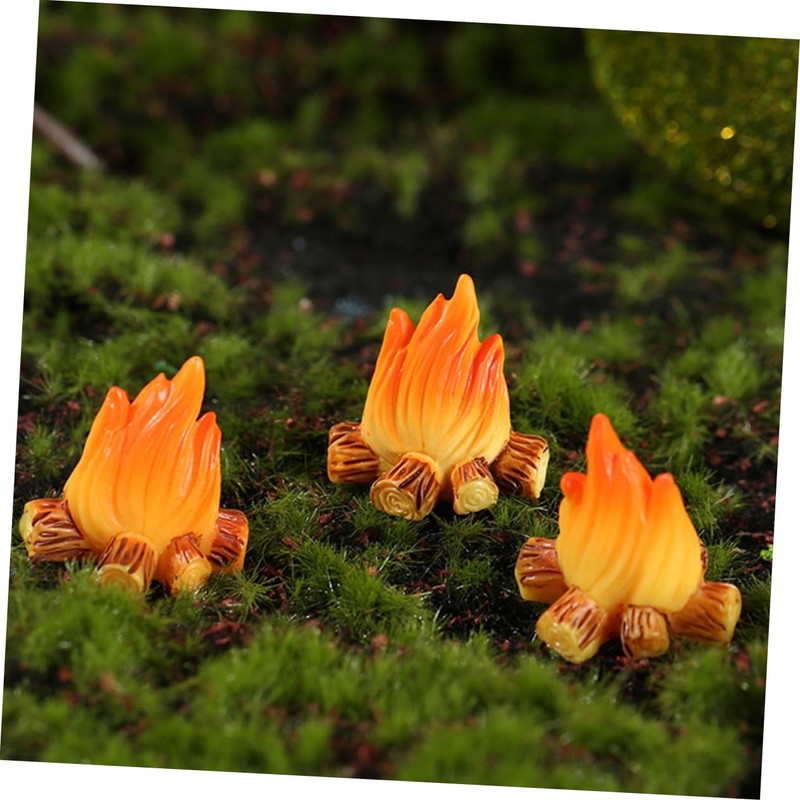 iplusmile 4sets 6pcs Micro Fire Model Miniature Bonfire Decoration for