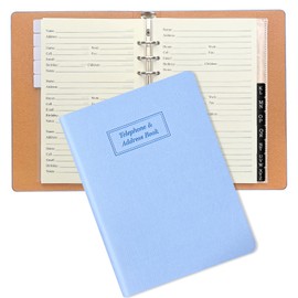 Refillable Address Book with Alphabetical Tabs, Blue Hardcover Phone Book 648 Contact Book with 48 Passwords Combo Book, Large Prints, Easy for Seniors, Home Office, A5