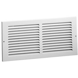 Hart & Cooley 672 24x8 W Air Return Grille, 24" W x 8" H, 672 Steel Return Grille for Sidewall/Ceiling - White (043363)
