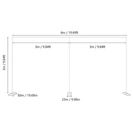 Metal Square Backdrop Stand Arch, 19.7x9.8 Ft Wedding Arch Square Arch Backdrop Frame, Large Size Backdrop Door for Wedding Ceremony, Birthday Party, Theme Event Decoration,Silver