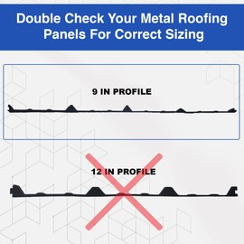Duco USA-Made Classic Rib Foam Closure Strips 3ft Long, 9" Rib Profile - 20 Pack of Black Corrugated Roof Foam Strips - Weatherproof Seal to Block Gaps, Noise, Moisture, and More