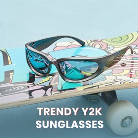 Cyxus Polarized Sports Cycling Y2K Glasses for Men and Women Polarized Sunglasses TAC Lens UV 400 Protection 1083