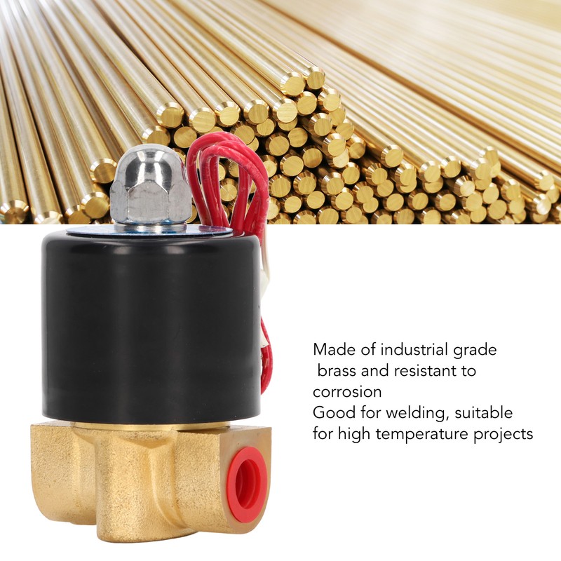 Brass Electric Solenoid Valve 2W025‑08 Normally Closed 1/4in 2 Position
