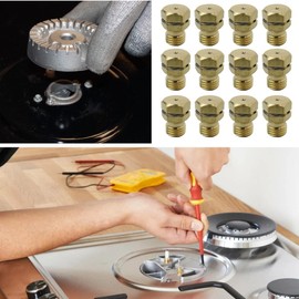 INGQI New GRLP4 LP Gas Conversion Kit | Propane Orifice | Gas To Propane Conversion Kit | 12 PCS | Brass | With Instruction |Compatible for Frigidaire Kenmore Electrolux Range/Cooktop/Stove