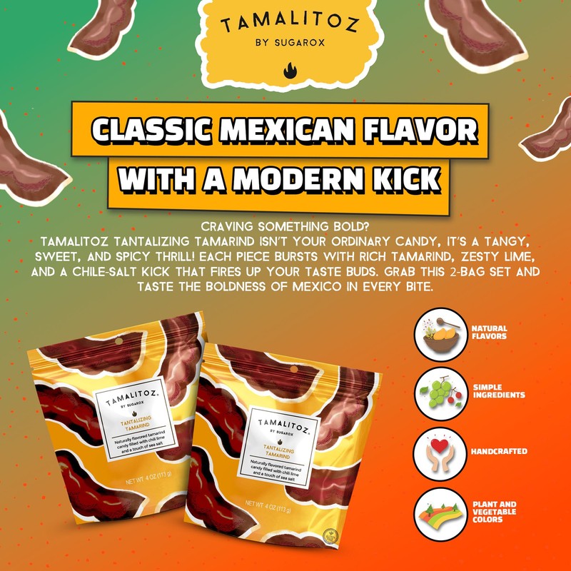 Tamalitoz Tantalizing Tamarind – Spicy Tamarind Mexican Hard Candy Filled