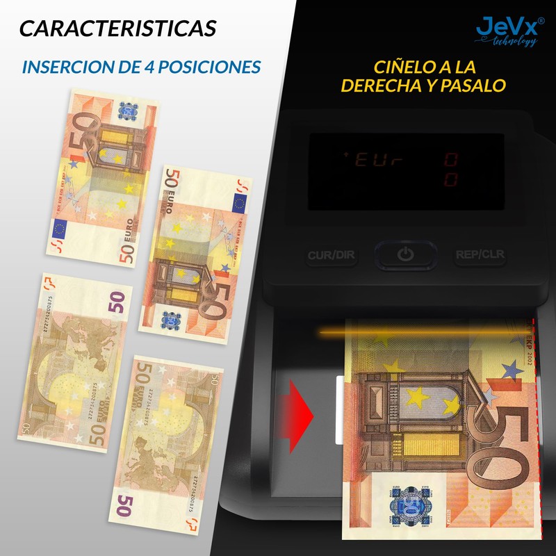 JEVX Counterfeit Money Detector and Counter Automatic Give Ticket in