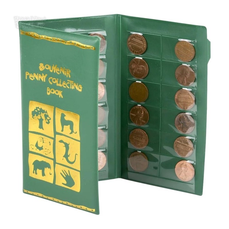 Rhode Island Novelty Green Zoo Penny Collecting Book One Per