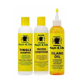 Jamaican Mango & Lime Tingle Shampoo & Protein Conditioner & Island Oil Set 8 Oz