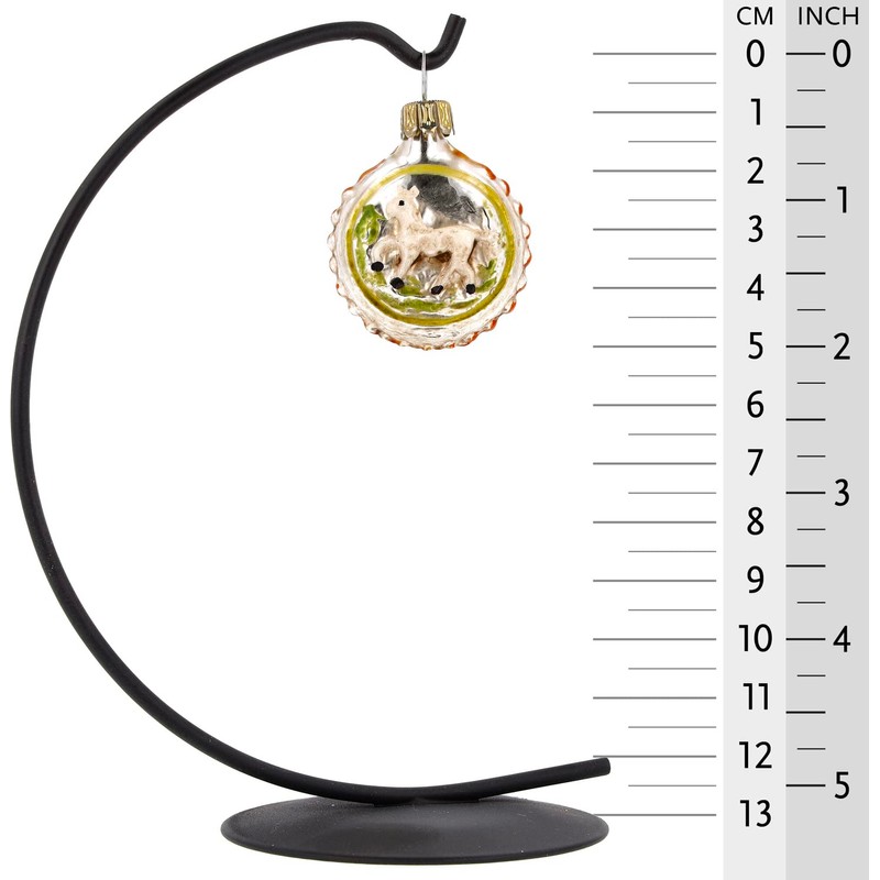 Miniature Glass with Horse and Orange Nubs, Patinated