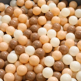 TRENDPLAY Ball Pit Balls Pack of 100 - BPA&Phthalate Free Non-Toxic Play Balls Soft Plastic Balls for 1 2 3 4 5Years Old Toddlers Baby Kids Birthday Pool Tent Party (2.16inches) Brown+Gradient Beige