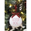 Rae Dunn Christmas Ornaments - Set of 3 White Glass