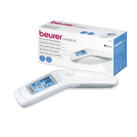 Beurer Termómetro Infrarrojo Sin Contacto FT90, Alarma de Fiebre, Pantalla XL, Medición Rápida, Color Blanco                                          