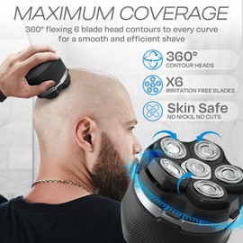 HUMMINGBIRD MK3 Head Shaver for Bald Men - Wet/Dry Electric Rotary Razor, Waterproof, Cordless USB-C Rechargeable Skull Shaver with Case