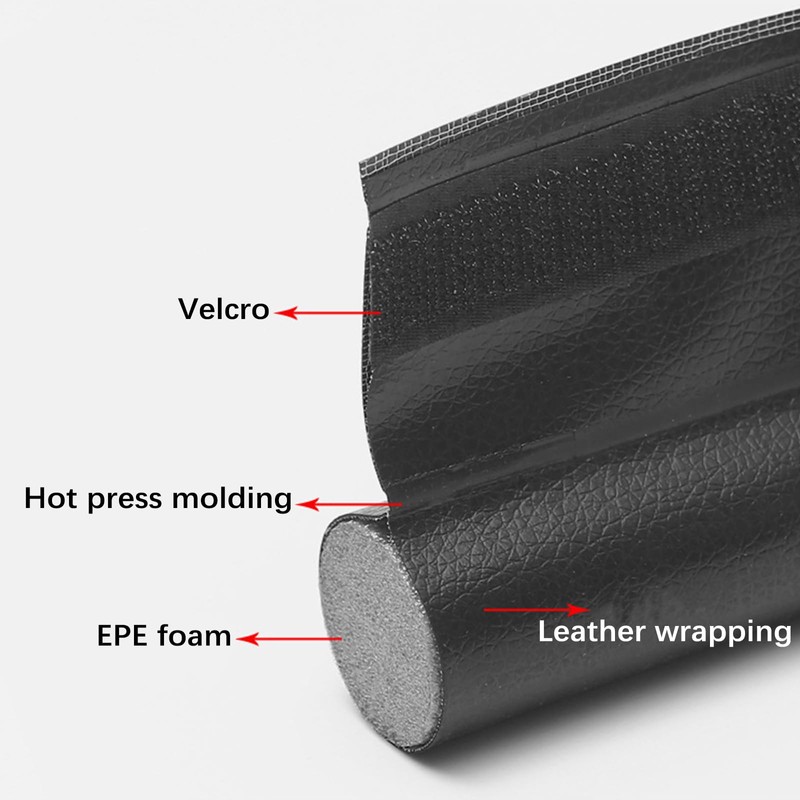 2 x 96 cm black draught excluder for doors, draught