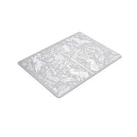 YöL Pack of 8 Woodland Placemats Dinner Plate Bowl Table Protection Cork Backing Grey White Surface Protectors