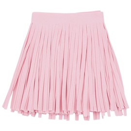 DELORIGIN 5.4 Yards 6" Wide Fringe Tassel Trim Trimmings of Suede Tassel Pink Velvet Tassel Trims Ribbon Faux Suede Leather Fringe for DIY Sewing Craft Edge Garment Curtains Bag Hem Accessories