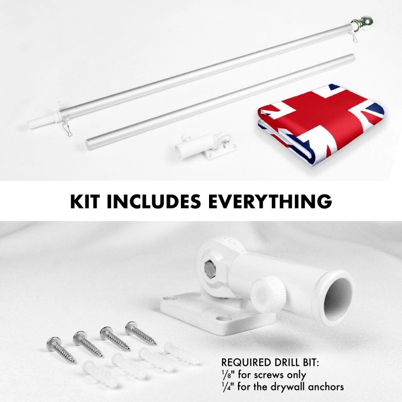 G128 NEW G128 United Kingdom Flag & Flagpole Set, 6FT