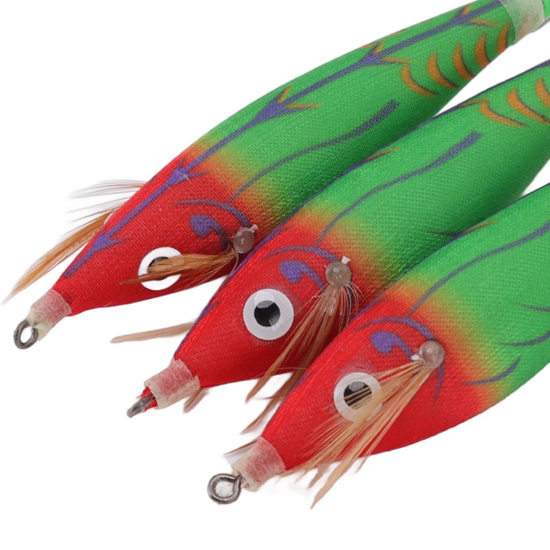 14Pcs Luminous Squid Hook Lure 8cm Artificial Shrimp Shape Fishing