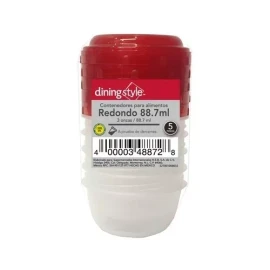 Dining Style Contenedor Redondo Para Comida 3oz 88.7ml Dining Style 5pz