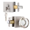 newliplace Exterior Glass Door Knob with Single Cylinder Deadbolt Lockset,