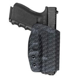 OWB Carbon Fiber Kydex Holster for Glock 19 19x 25 30s 44 45 Glock 17 Glock 26 (Gen 1-5) / Glock 22 23 27 31 32 33 (Gen 3-4) / CZ P10 Pistol - Outside Waistband Holster 1.5"-2" Belt Clip - Right