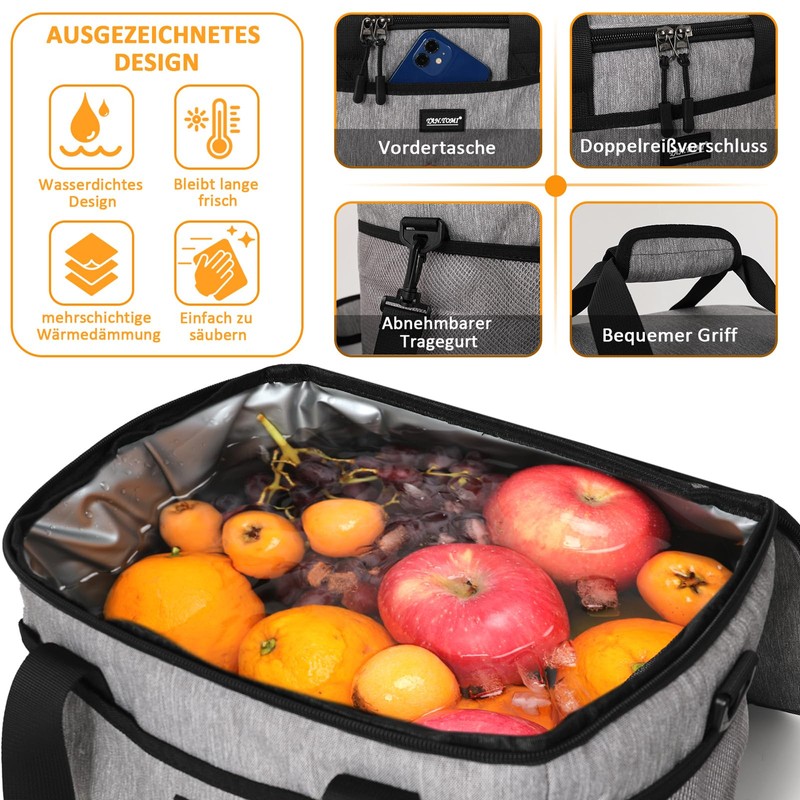 CALIYO Cool Bag, Lunch Bag, Foldable for Men and Women,