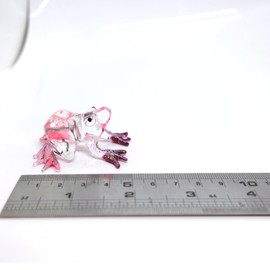 Sansukjai Rare Frog Minimalist Miniature Animals Fused Glass Art Collectible Gift Home Decor, Pink