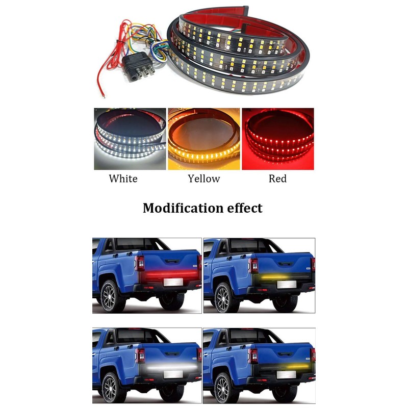 Tianle 60 Inch Truck Tailgate Light Bar, Triple Row LED