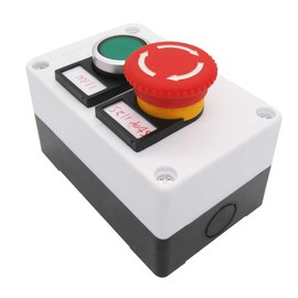 Green Momentary Push Button Switch 440V 10A 1NC 1NO,Red Mushroom Emergency Stop 1NC 1NO Latching Push Button Switch Station Box (Quality Assurance for 3 Years) hz-11ZS-G