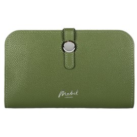 Mabel PU Vegan Leather Wallet for Women RFID Blocking Ladies Coin Zipper Boxed Purse with Multiple Card Slots - Ada - Olive Green