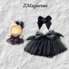 ZMaglorian Dress and Bow for Plush Toy, Black Witch Costume