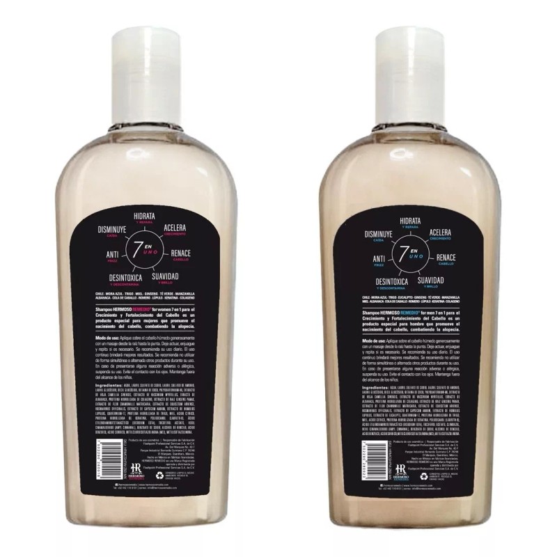 HR Hermoso Remedio Duo Shampoo Anticaida Crecimiento Reparador Cabello 7
