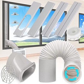 Kerykwan Portable Air Conditioner Window Door Kit with 5.9” Exhaust Hose Adjustable AC Vent Kit for Ducting Universal AC Seal Panel for Horizontal&Vertical Window