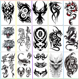 12 Autocollants De Tatouage Temporary Demi-bras Pour Hommes Et Femmes (2)..