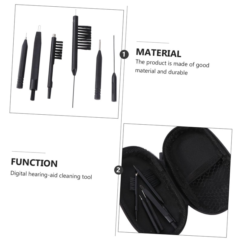 ORFOFE Hearing Aid Cleaning Kit 7-Piece Set Universal Cleaning Brush