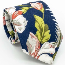 Cameron Michael Ties Blue Cotton Floral Tie Wedding Spring 3"