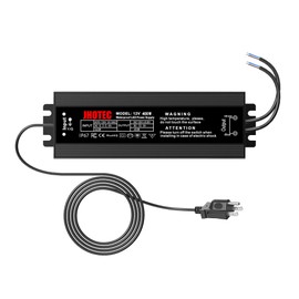 LED Driver 400W, Waterproof IP67 Power Supply AC110-130V to 12V DC 33.33A Low Voltage Transformer Ultra Thin Adapter,with UL 3-Prong Plug for Outdoor LED Lights, Computer Project,Water Pump etc