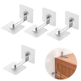 RICISUNG 4 Pairs Set for Fixing Furniture, Fall Prevention, Set of 4, Earthquake Prevention, Furniture Fixed, Fall Prevention, Easy Installation, No Drilling Required, Children, Bookshelf, Corner Rack, TV Rack