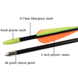 YLS Black Fiberglass Archery Arrows - 30-inch Practice Arrows, Perfect for Youth Beginner Target Practice and Outdoor Shooting Recurve Bows Compound Bow