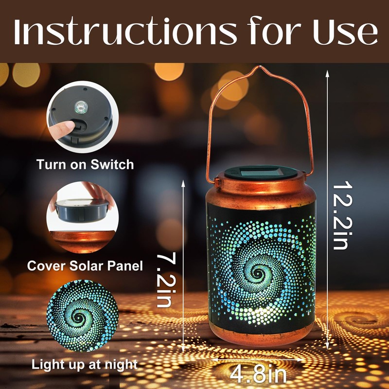 DIBIEECN Birthday Gifts for Women Mom Grandma Wife, Solar Lanterns
