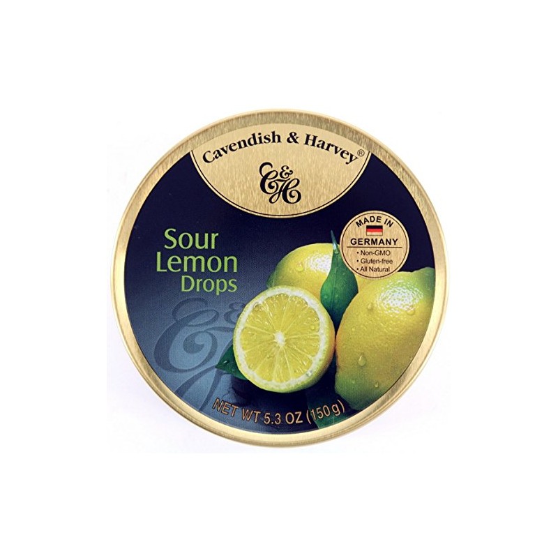 4 Pack Cavendish & Harvey Hard Candy Drops 5.3-ounce Tins