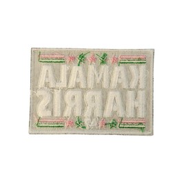 Patch Party Club, Kamala Harris 47" Pink & Green, Embroidered Iron-on Patch, Size 3.5" x 2.5", Patch for Jackets, Hats, Bags