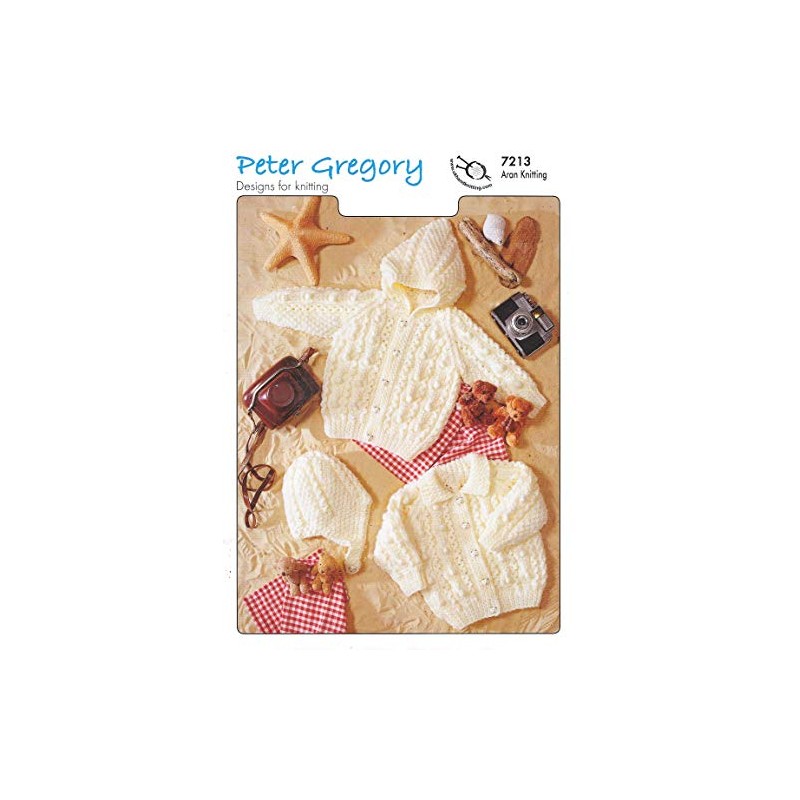 Peter Gregory Knitting Pattern 7213 Hooded Jacket, Cardigan & Hat