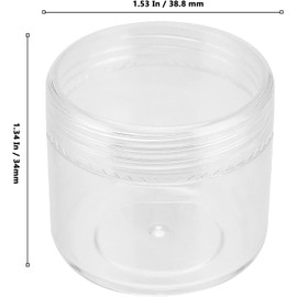 MUKLEI 150 recipientes de muestra, 20 gramos de muestra vacía de plástico redondo transparente, recipiente cosmético de tamaño de viaje con tapa para lociones, cremas, maquillaje