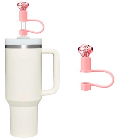 Red Diamond Straw Cover Silicone Reusable Straw Topper Shining Colorful Straw Caps 10mm/0.4In Straw Lids Protectors for 30/40 OZ Tumbler Cups Accessories