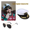 Yacht Captain Costume Set Sailor Hat Aviator Sunglasses (Set A)