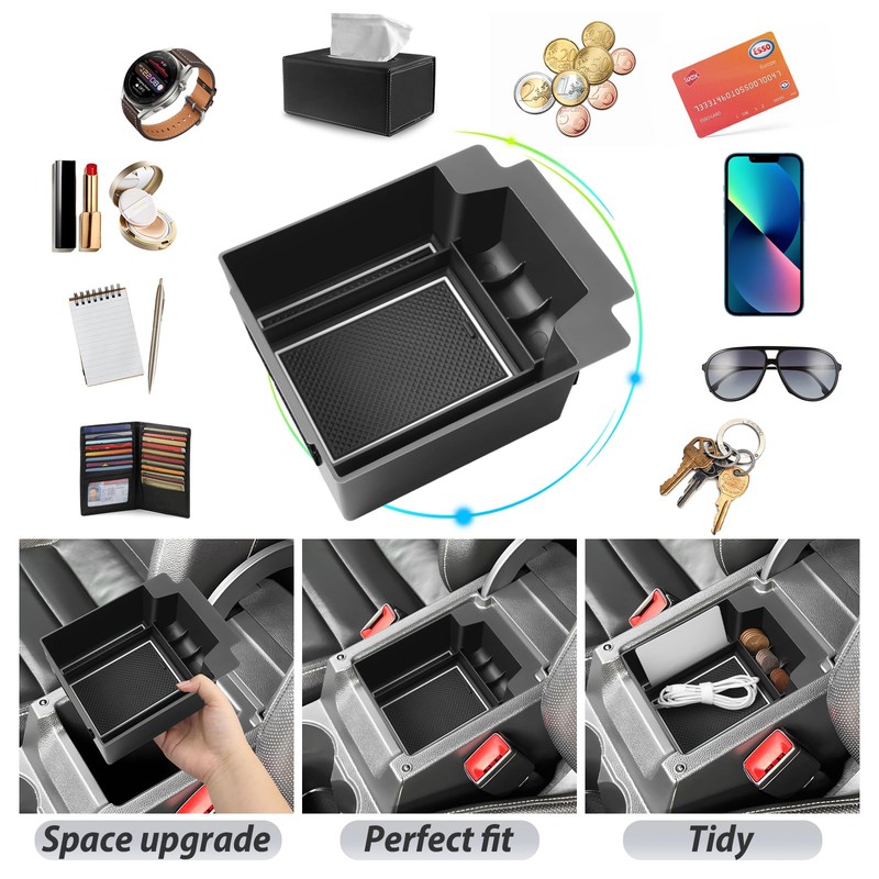 SKTU For Seat Ateca 2016-2024 Glove Box Armrest Storage Compartment
