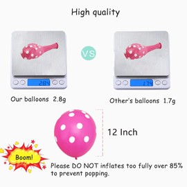 Party Balloons, 12inch Pink Polka Dot Balloons, Party Decoration Compatible Wedding Birthday Baby Shower Graduation party Christmas Party. (100 Pcs)