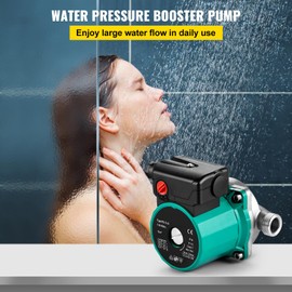 Happybuy Hot Water Recirculating Pump, 93W 110V Water Circulator, Brass Fittings, Stainless Steel Head, 3-Speed Control for Electric Water Heater System